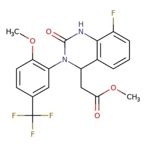 2-(8-fluoro-3-(2-methoxy-5-(trifluoromethyl)phenyl) -2-oxo-1,2,3,4-tetrahydroquinazolin-4-yl) acetic acid methyl ester [CAS No. 917389-21-0]